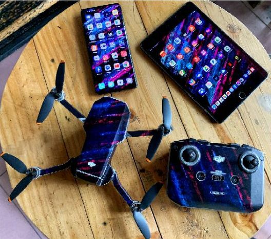 Skin Decan Dán Trang Trí  Flycam Mavic Mini 2 - Full Body - Xanh Đen