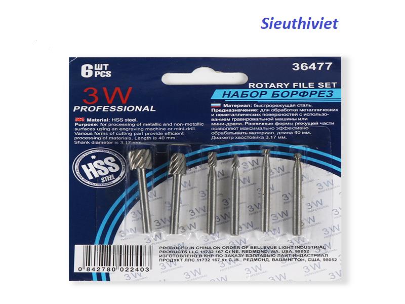 Bộ 6 mũi khắc mài làm lũa chạm trổ HSS cao cấp