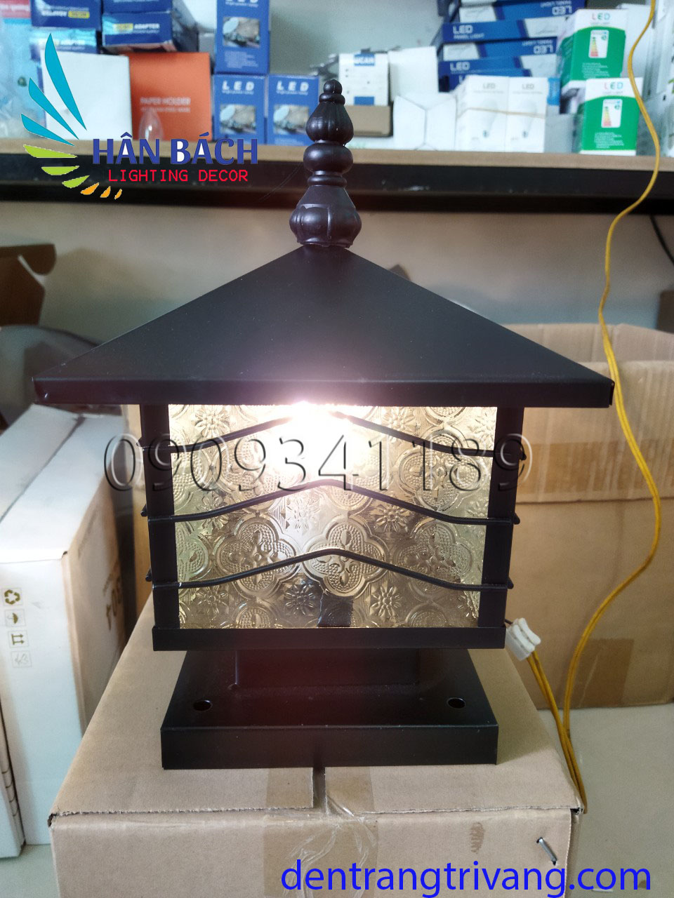 [HCM]Đèn trụ cổng Đèn trụ bờ bao Đèn trụ hàng rào đường kính 20cm HABALI Tặng kèm bóng LED