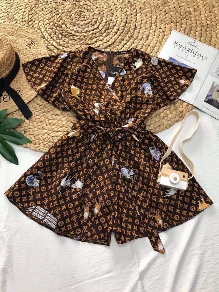 Set jumpsuit tay cánh dơi,cột dây eo-QH