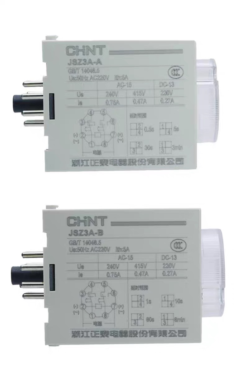 Rơ le thời gian Chint JSZ3 loại 60s,rơ le thời gian off delay Chint JSZ3,relay timer JSZ3,chint time relay,relay off delay