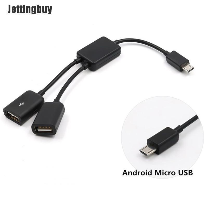 Jettingbuy Dual Micro USB OTG Hub Host Adapter Cable For Tablet PC And Smart Phone  Int: One size