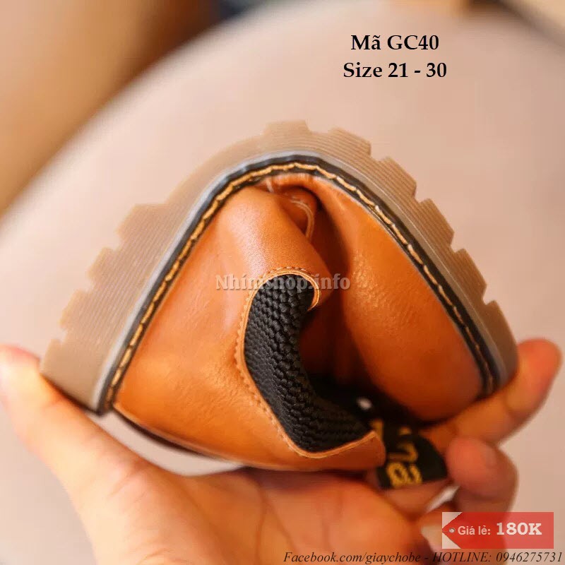 Giày Bốt Cổ Cao Cho Bé Trai Và Bé Gái GC40