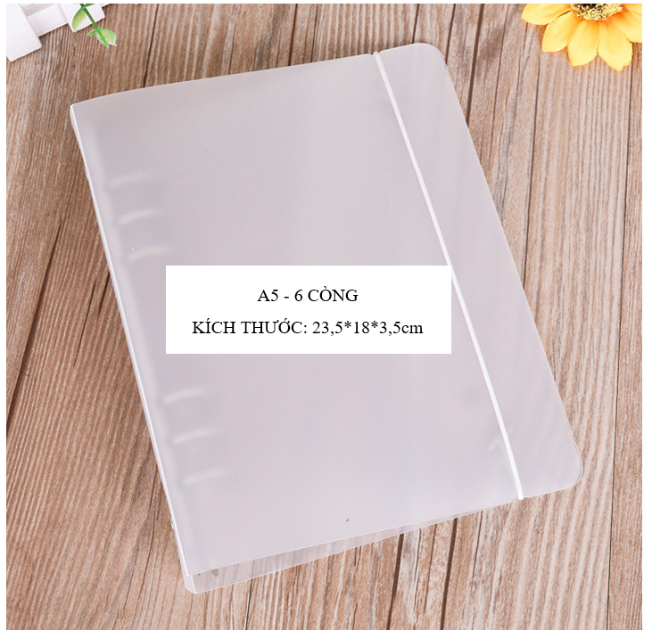 Bìa còng cứng kèm giấy A5 A6 planner 6 còng
