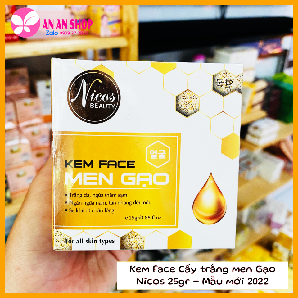 Kem Face Cấy trắng men gạo Nicos Thanh Nhi 25gr - Kem face Nicos- Kem Face Thanh Nhi chính hãng
