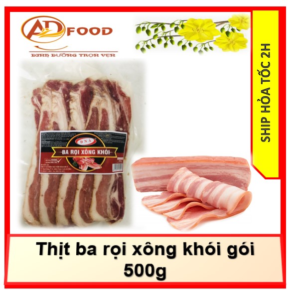 Thịt ba rọi xông khói gói 500g