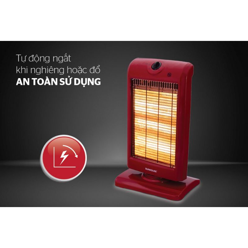 (Lỗi 1 Đổi 1)Sưởi Điện 3 Bóng Halogen Sunhouse Shd7016 Mới 100.0%