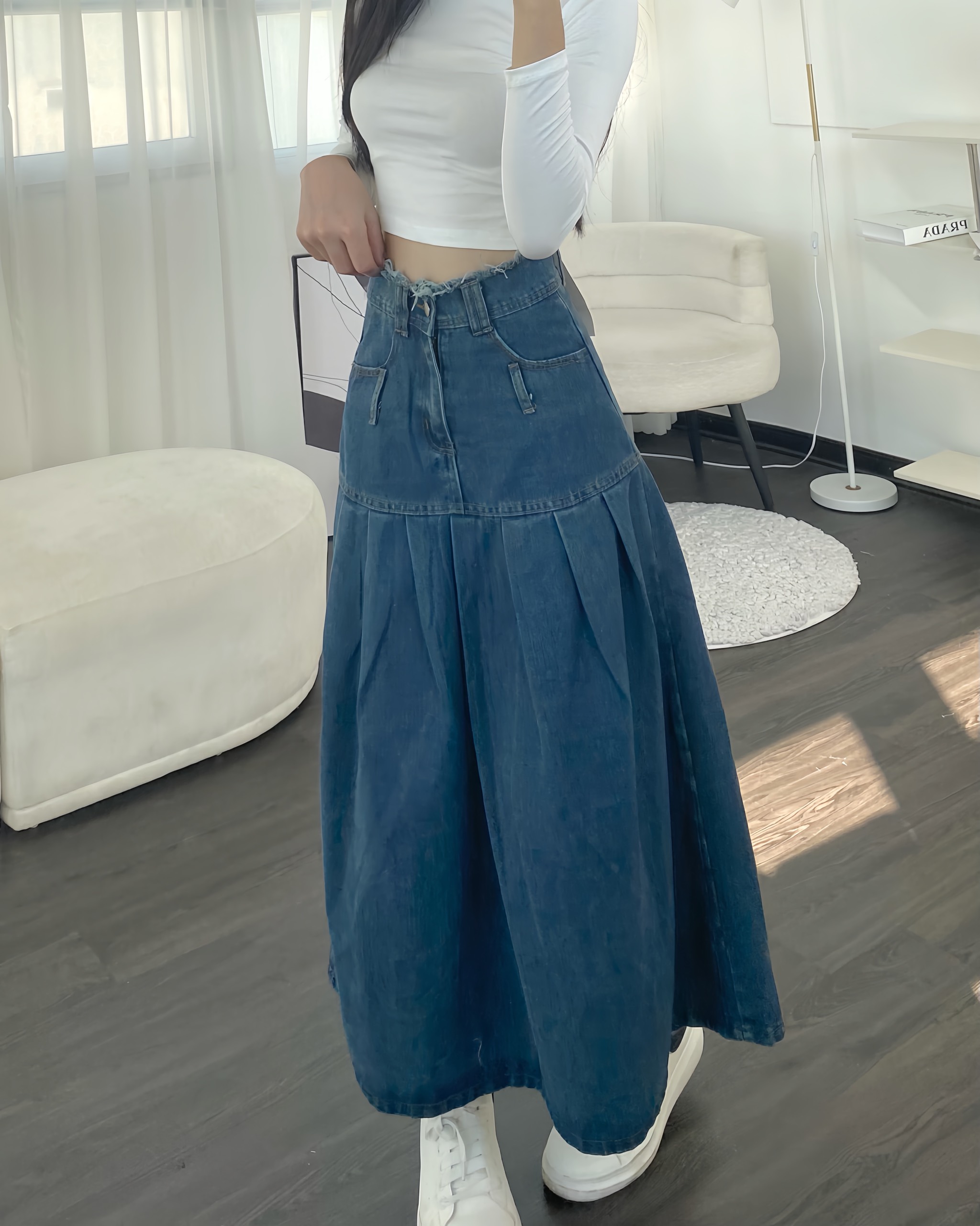 Chân váy jean xếp ly dáng dài - 247storefashion - cvjeancaptuarua1321.1326_p11k5