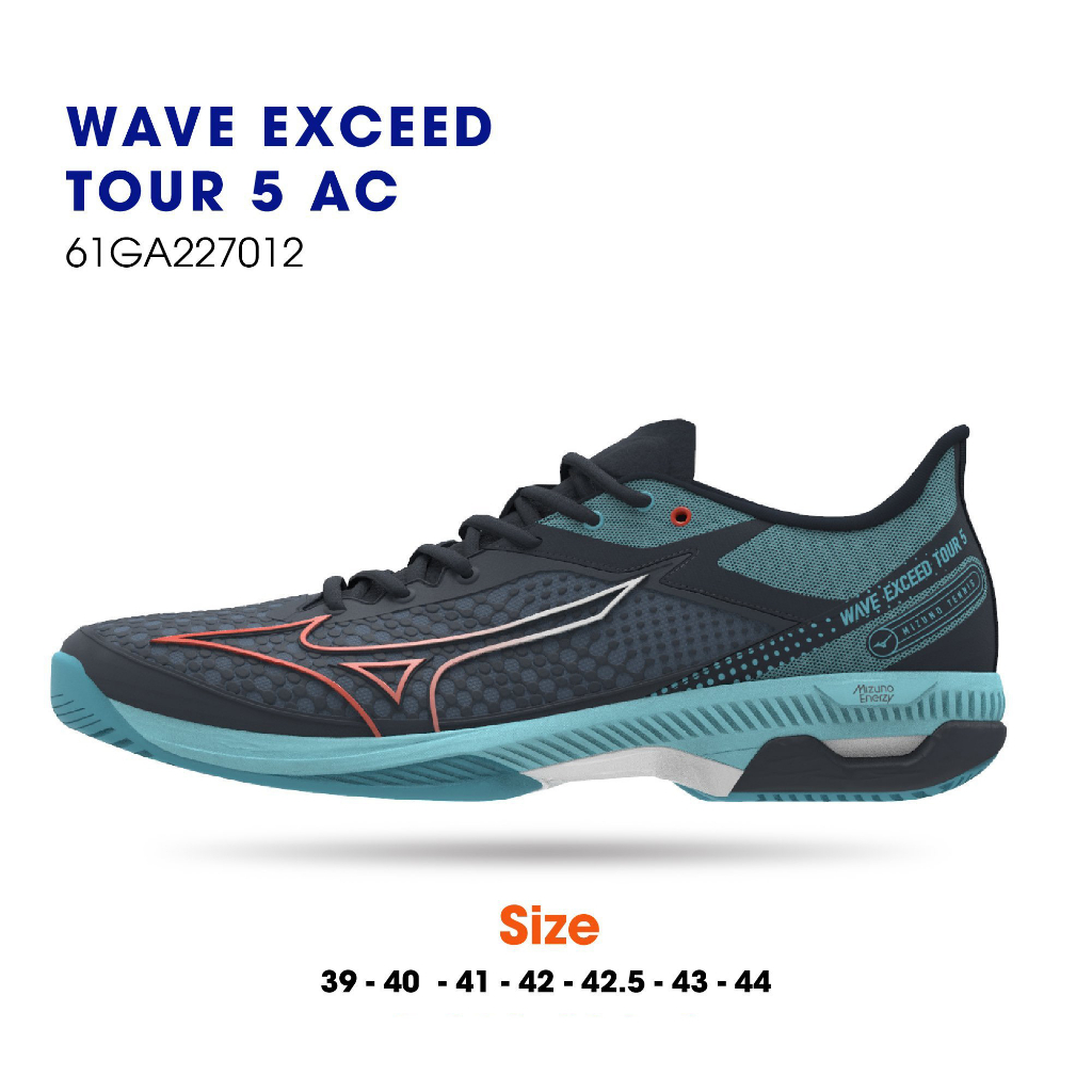 Giày Tennis Mizuno Wave Exceed Tour 5Ac 61Ga227040 Màu Đenchống Trơn Trượt
