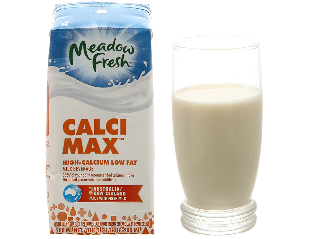 [Thùng 24 Hộp] Sữa Tươi Meadow Fresh Canxi Ít Béo - 200ml - Sữa Nhập Khẩu Úc
