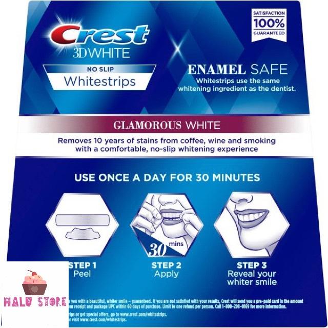 [HCM]Miếng dán trắng răng Crest 3D White Whitestrips loại Glamorous - Mỹ