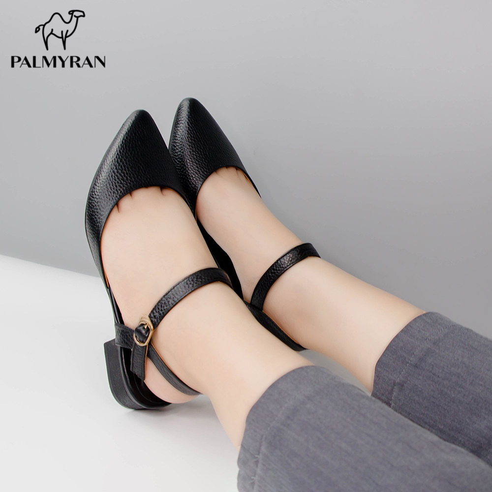 Giày sandal bít mũi da bò thật cao cấp palmyran ST31