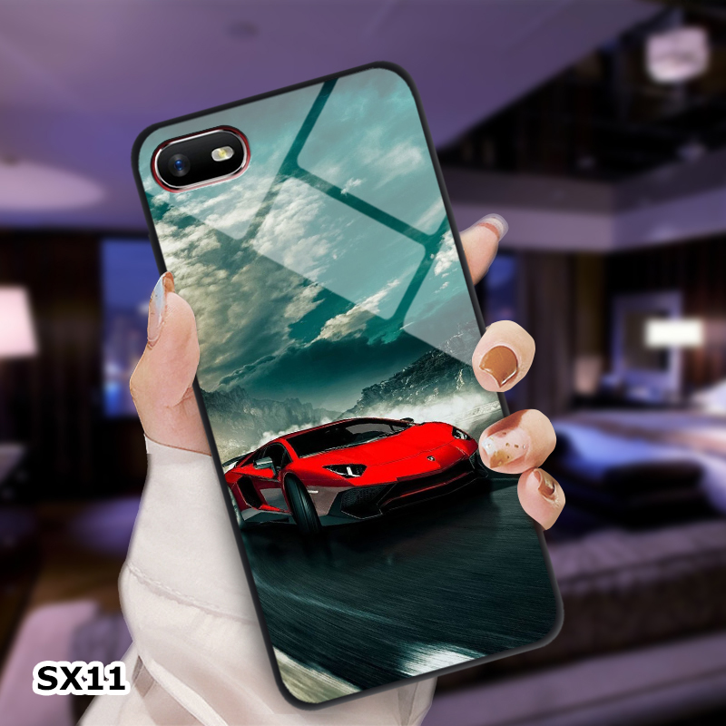 Ốp lưng kính in 3d siêu xe cho điện thoại oppo a1k