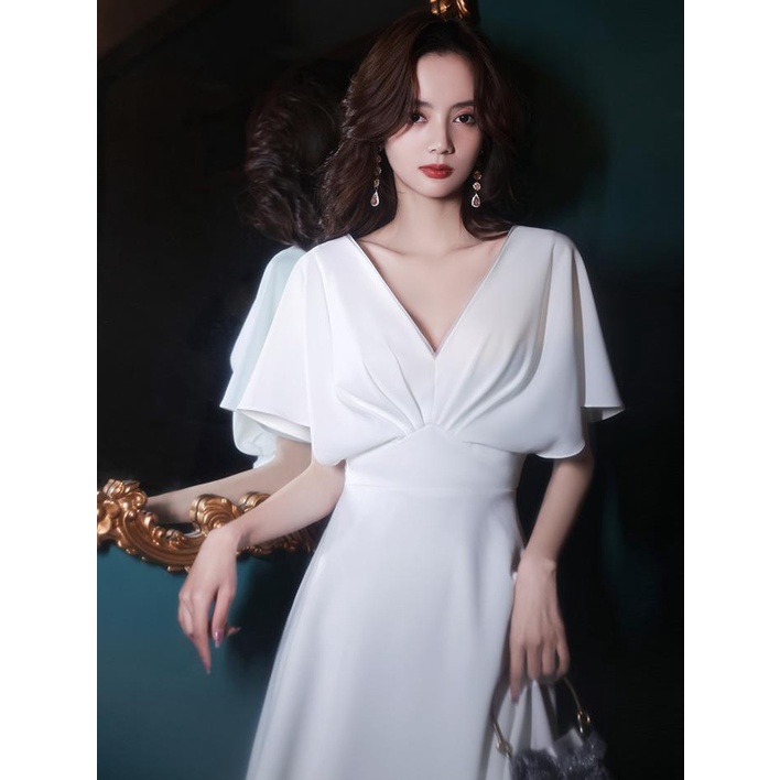 Đầm Cổ V Dáng Dài Có Sẵn Mút Ngực