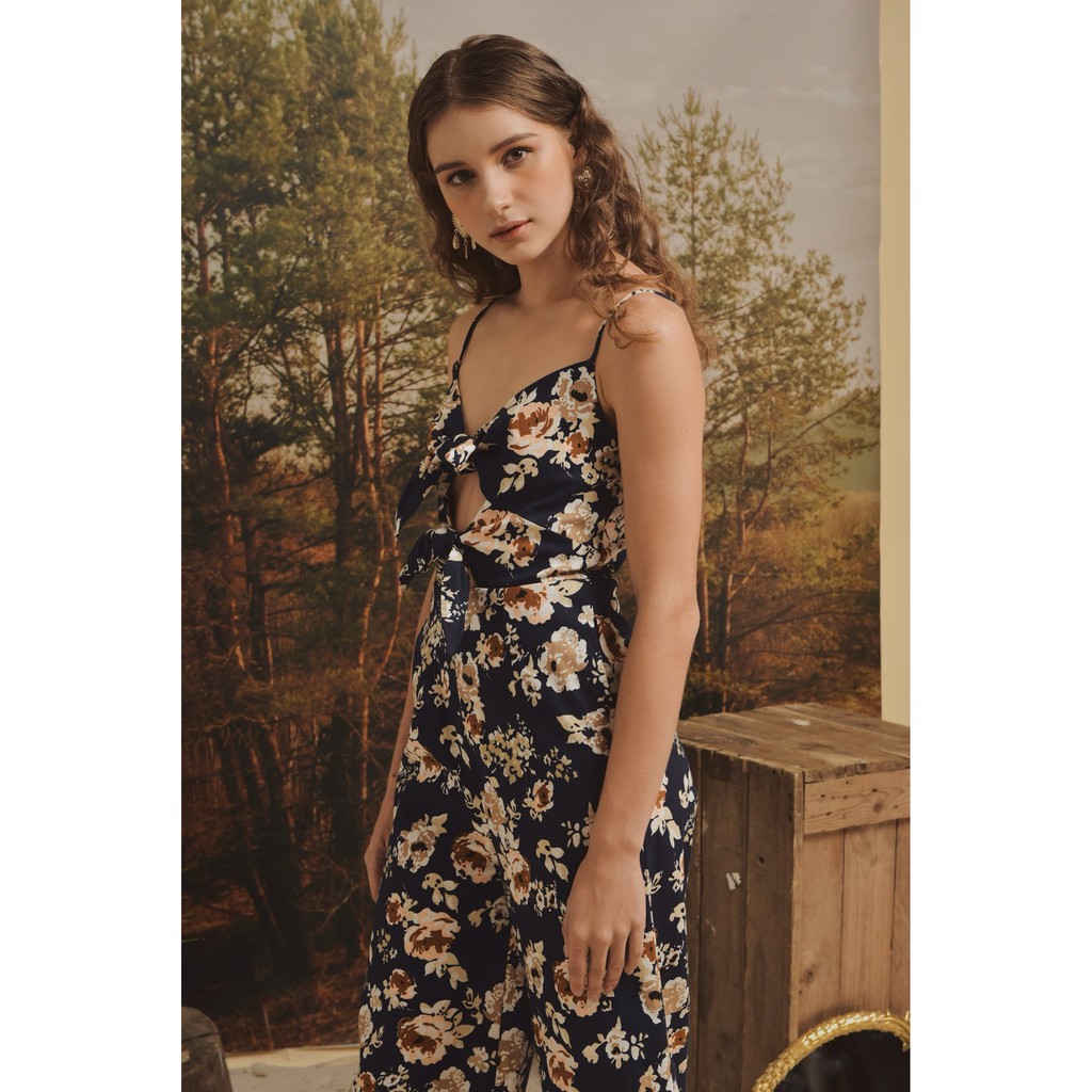 Set Đồ Liền Thân In Hoa Linen - Marilyn Jumpsuit