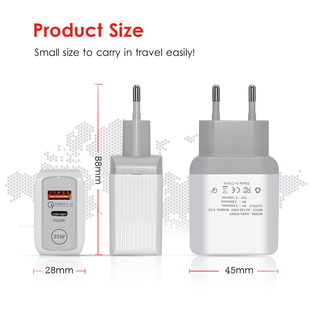 Củ sạc PD Iphone 25W Type C kèm USB QC3.0 Quick Charge cục sạc nhanh Iphone