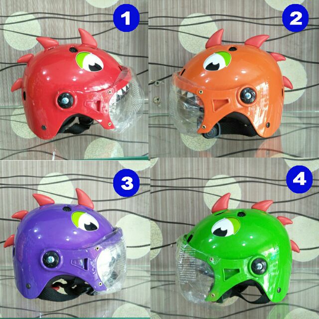 Mũ bảo hiểm trẻ em khủng long kính