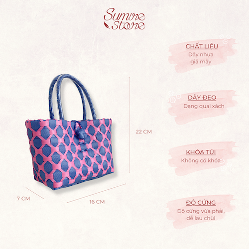 Sumire Store Túi đan Sa Đéc - Tím hồng