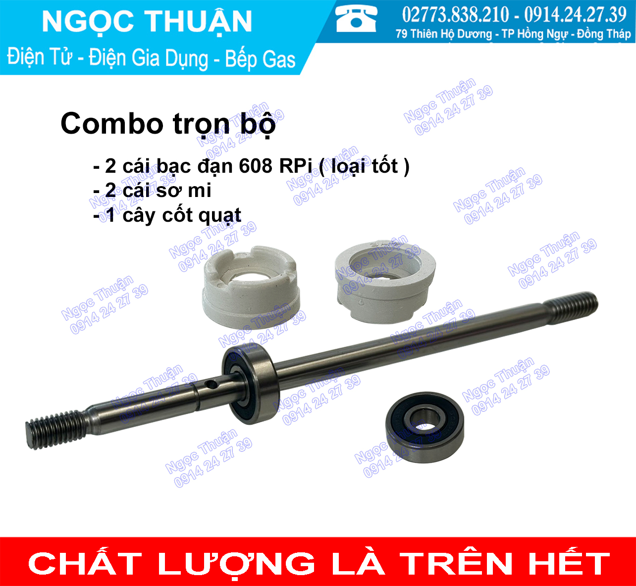 Bạc đạn 608 , sơ mi dùng cho quạt