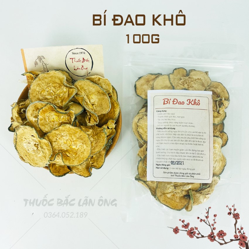 Bí đao sấy khô 100g, trà bí đao, nguyên liệu nấu nước sâm, nước mát, thanh nhiệt, giải khát - Lãn Ông