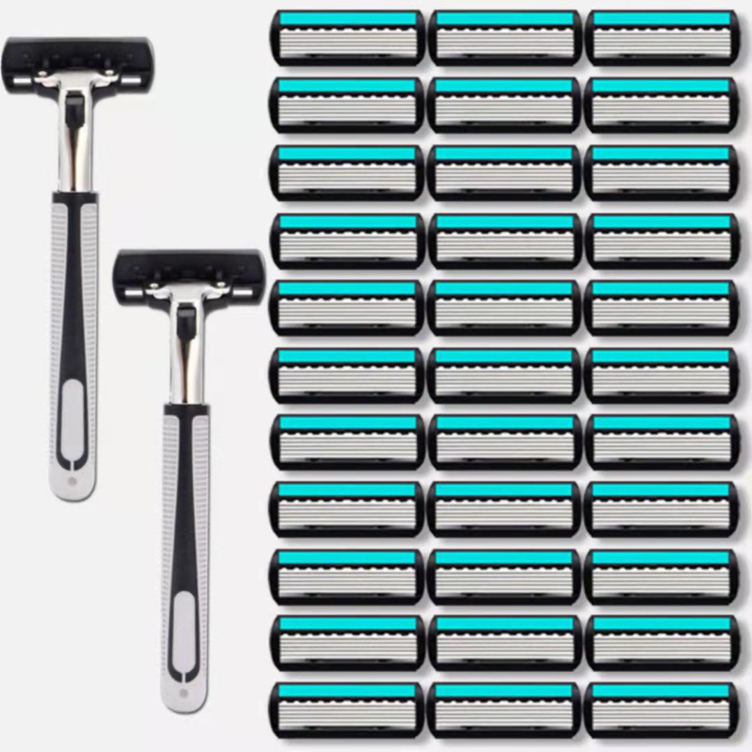Set dao cạo râu + 12 - 36 đầu dao thay thế - dao cạo râu đa năng, dao cạo râu nam, máy cạo râu