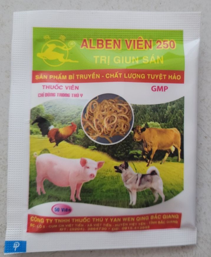 giun, sán 10g dạng viên và bột, dùng trong thú y