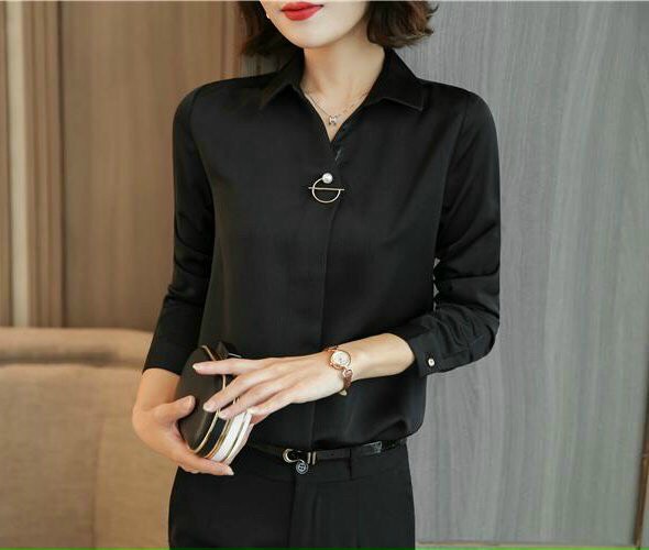 Áo sơ mi nữ công sở phối khoen fullsize