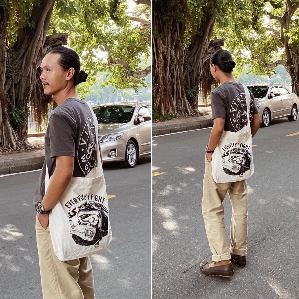 Túi Tote Gori bag - Gori Khỉ - Trắng