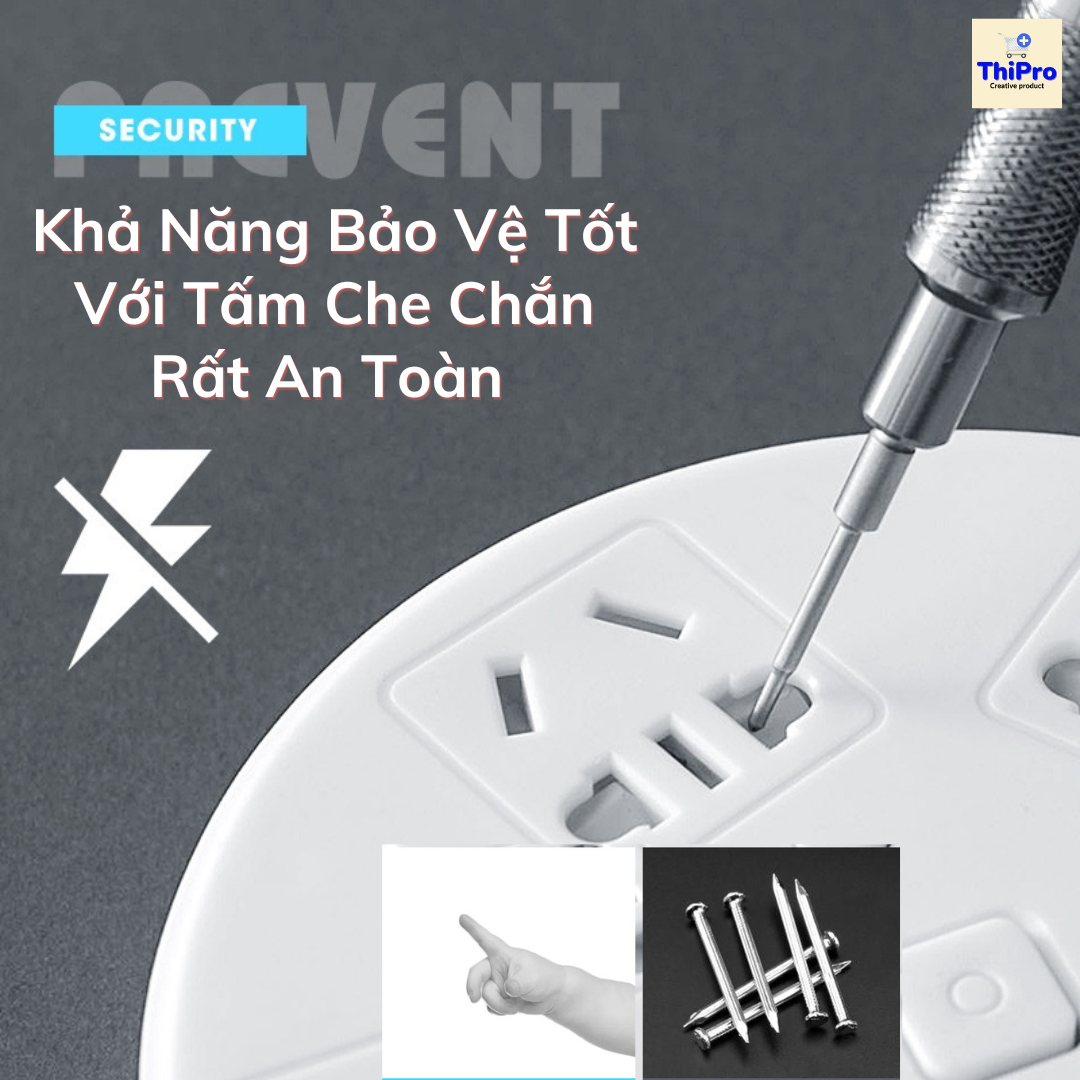 Ổ Cắm Điện Tròn Đa Năng 3 Cổng USB