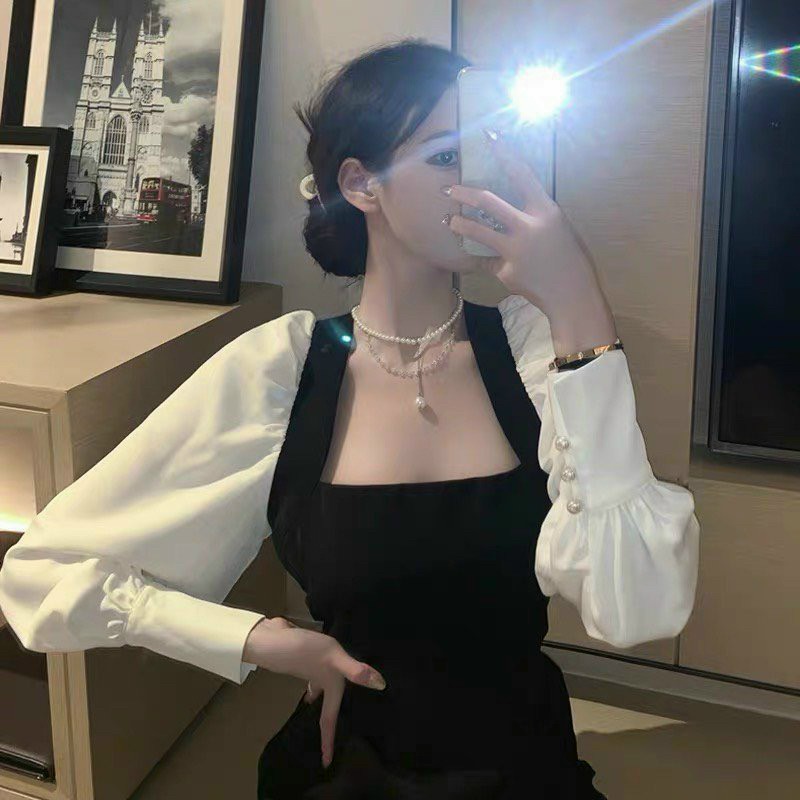 Đầm body tay cài nút-QH#damnu