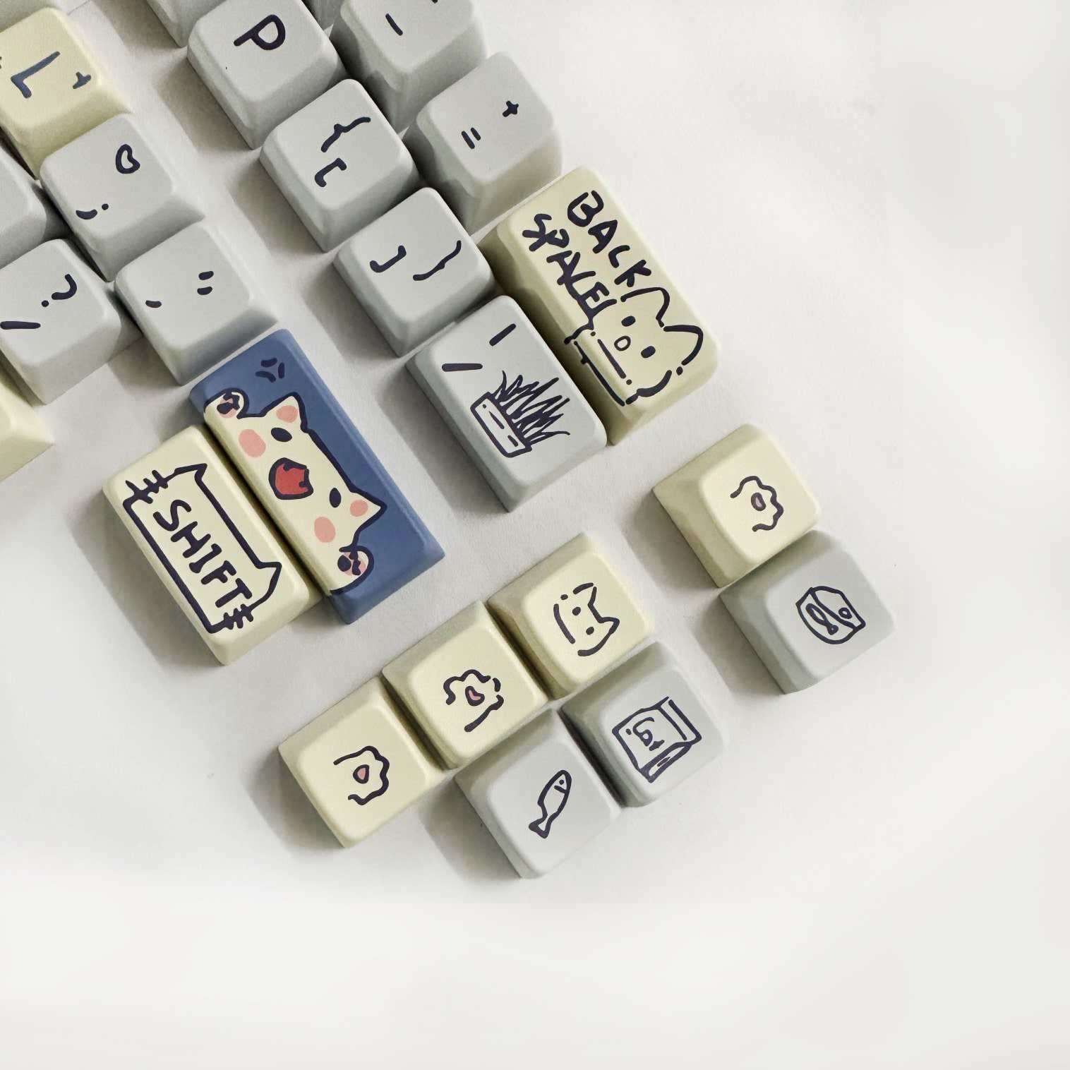 Bộ nút bàn phím cơ | Keycap MDA LMK67 - Meow meow | PBT Dyesub