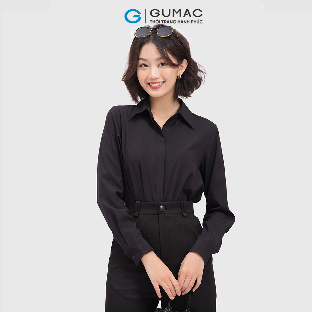 [CHỈ 4-6.4 | TẶNG ÁO THUN ĐƠN 799K] Áo sơ mi nữ công sở giấu nút GUMAC AC04057