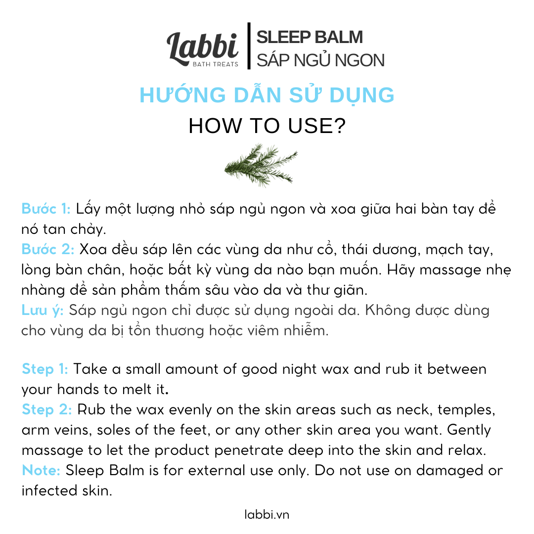 Sáp ngủ ngon SAFE AND SOUND [Labbi] Sleep Balm