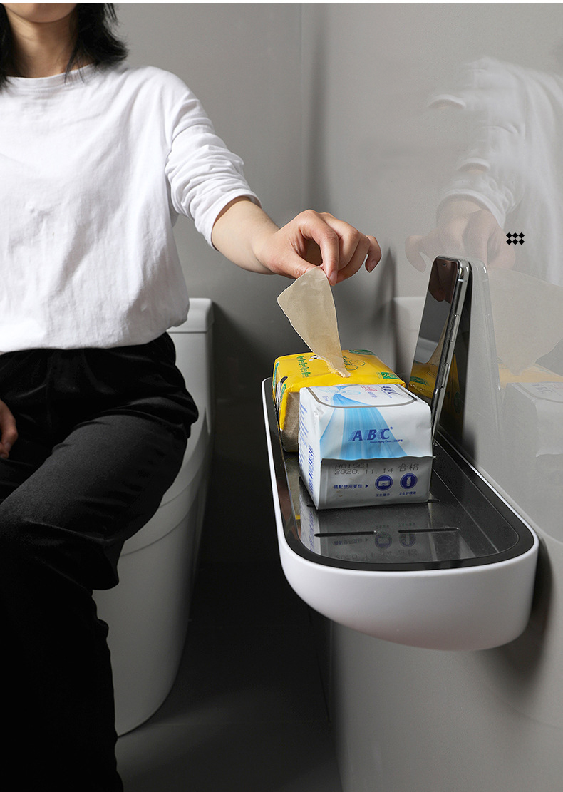 Kệ để đồ nhà tắm,vệ sinh có kèm móc treo dưới Ecoco E1923