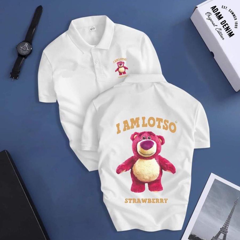Áo thun polo có cổ nam,nữ bear lotso