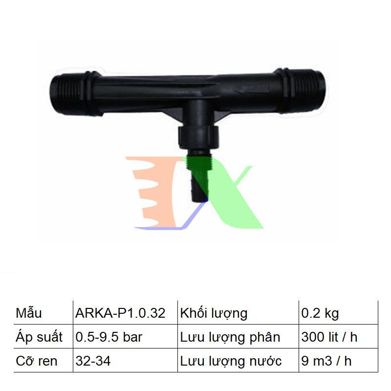 Thiết bị châm phân VENTURI Ren 34mm (1 inch), Thiết bị châm bón phân tự động, châm bón phân cho hệ thống tưới