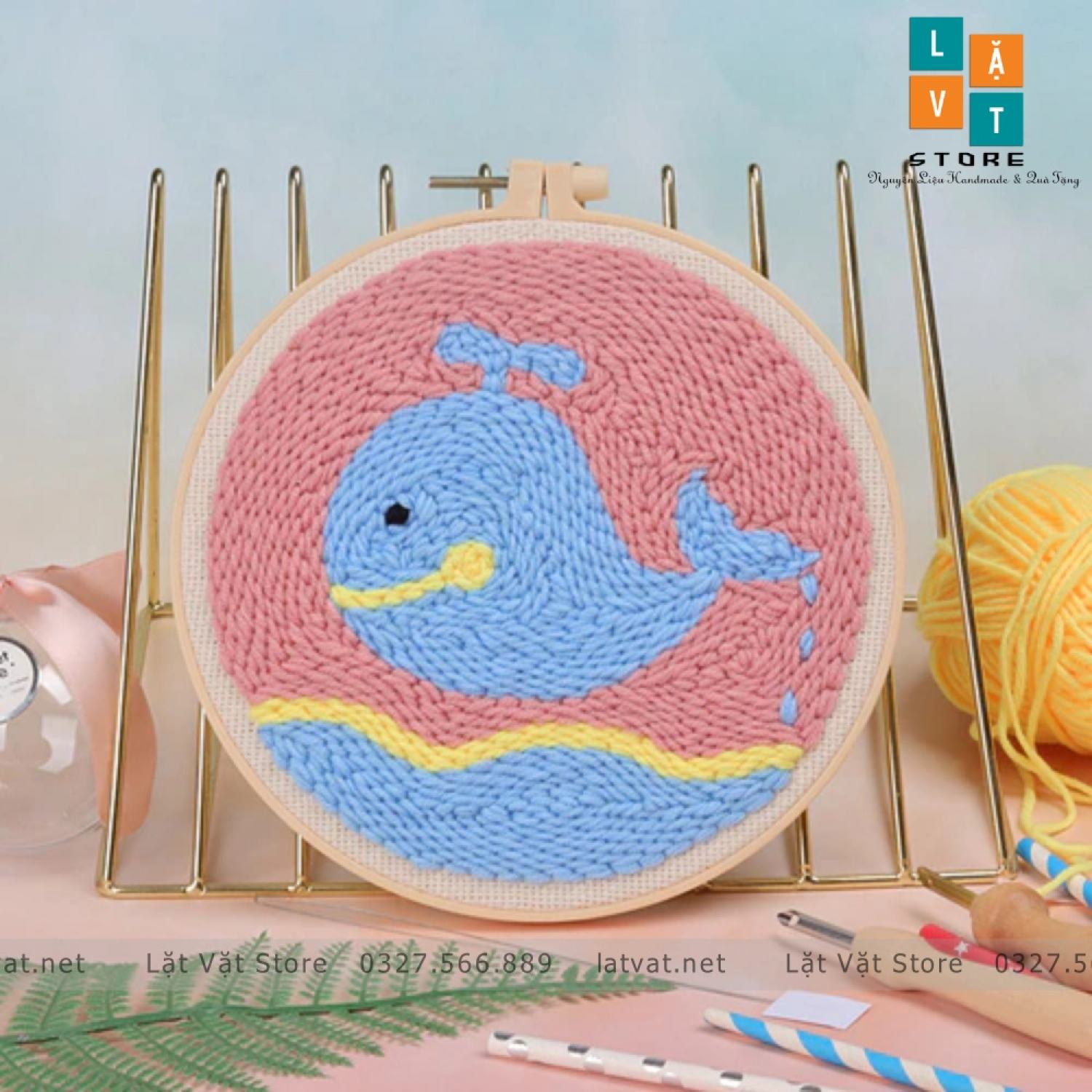 Punch Needle - Punch Needle - With Video Tutorial - Painting from simple embroidery, room decor
