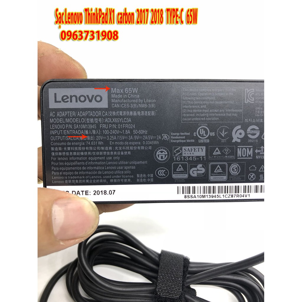 Sạc laptop lenovo thinkpad x1 carbon 2017 2018