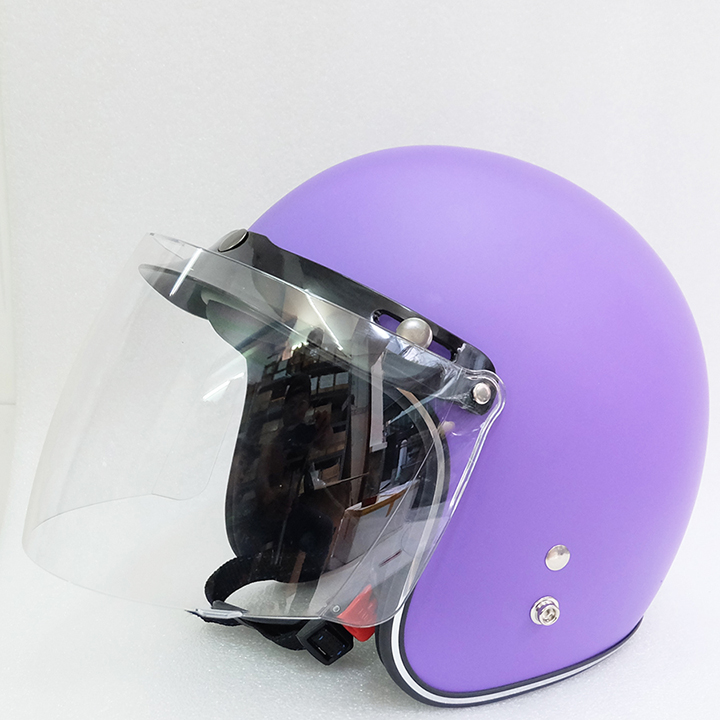 NÓN BẢO HIỂM 3/4 KÈM KÍNH FULLFACEMÀU TÍMLÓT QUAI CAO CẤPAN TOÀN ĐẠT CHUẨN