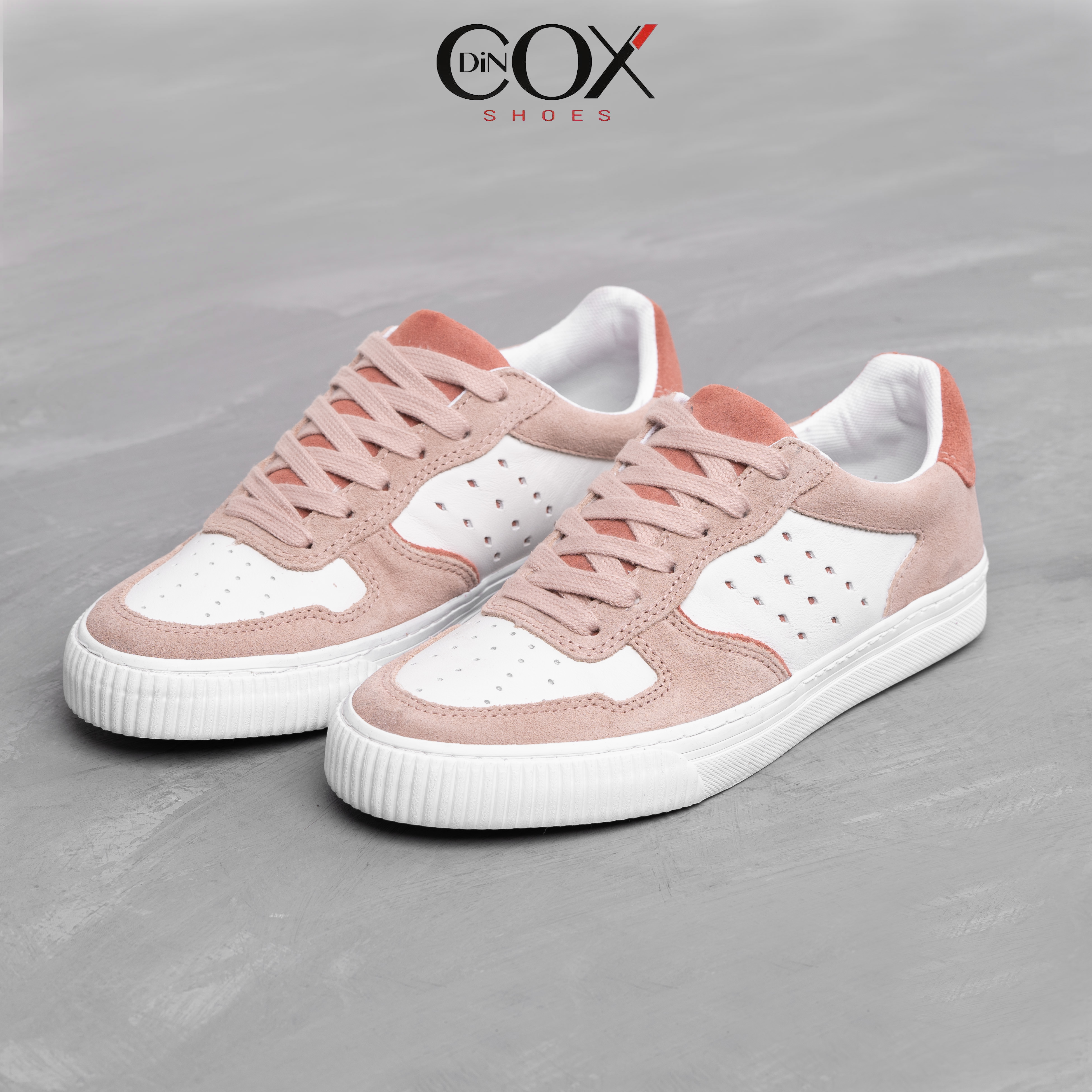Giày Sneaker Da Bò Thật Nữ DINCOX E03 Pink Sang Trọng