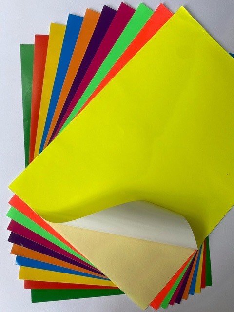 Giấy decal A4 dạ quang - Xấp 100 tờ