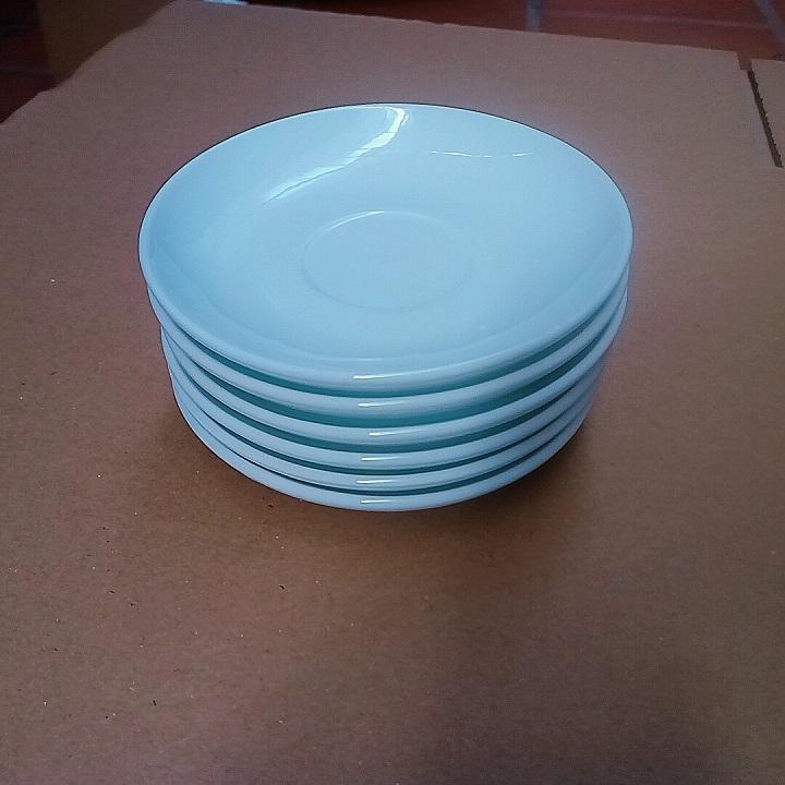 Bộ 6 đĩa lót chén trà, đĩa lót ly trà, đường kính 10cm gốm sứ Bát tràng