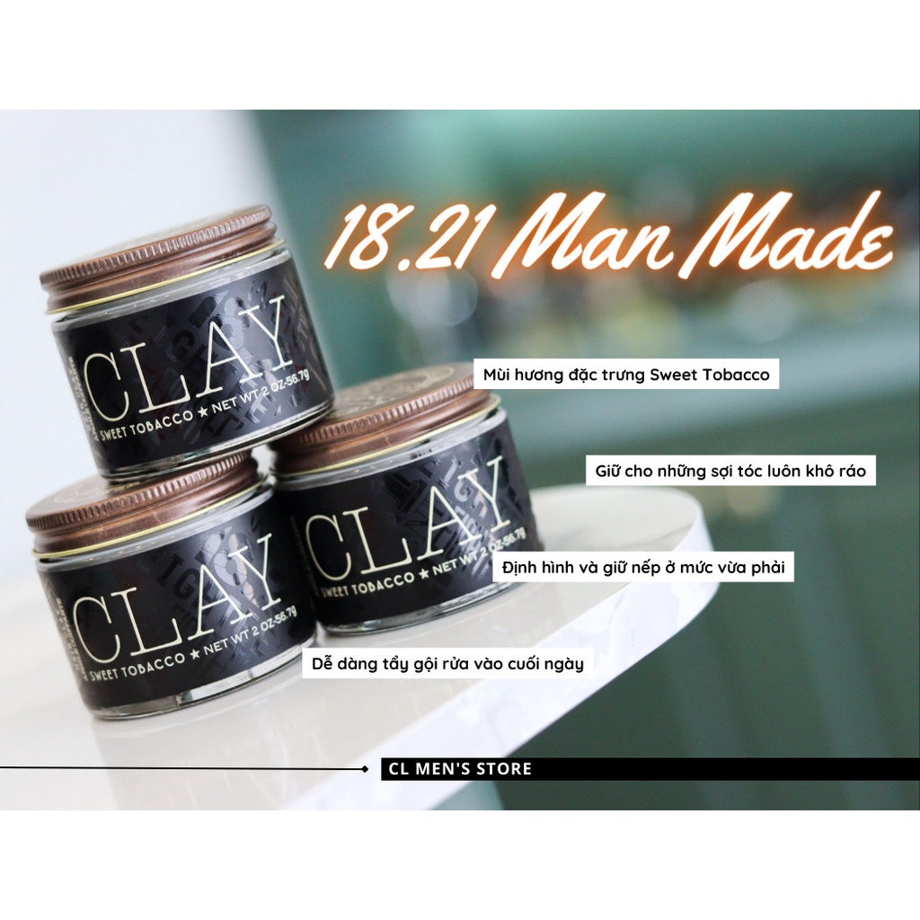 [FULL LINE] Sáp vuốt tóc 18.21 Man Made (Clay - Wax - Paste - Pomade)