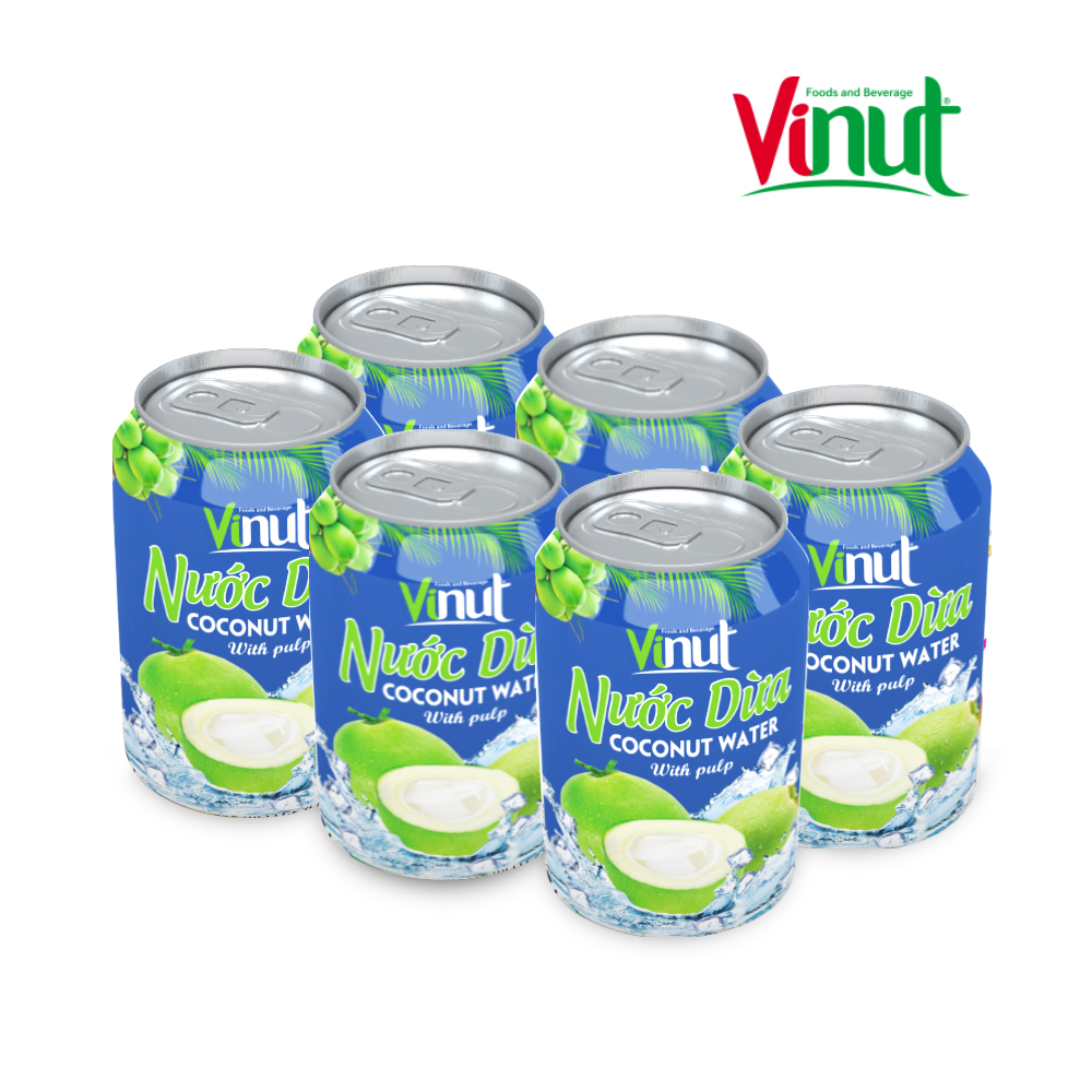 [LỐC 6 LON] Nước Dừa có cơm dừa Vinut 330ml