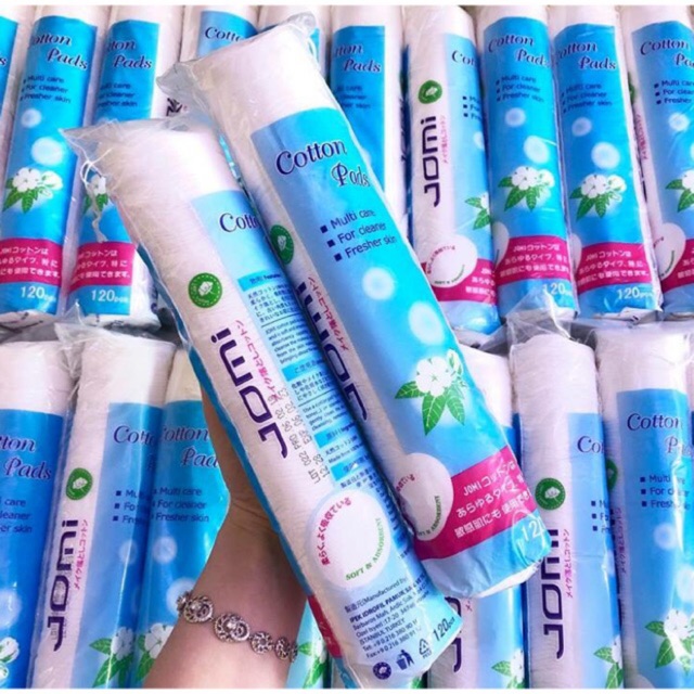 Bông tẩy trang Jomi cotton pads Nhật bản-120 miếng