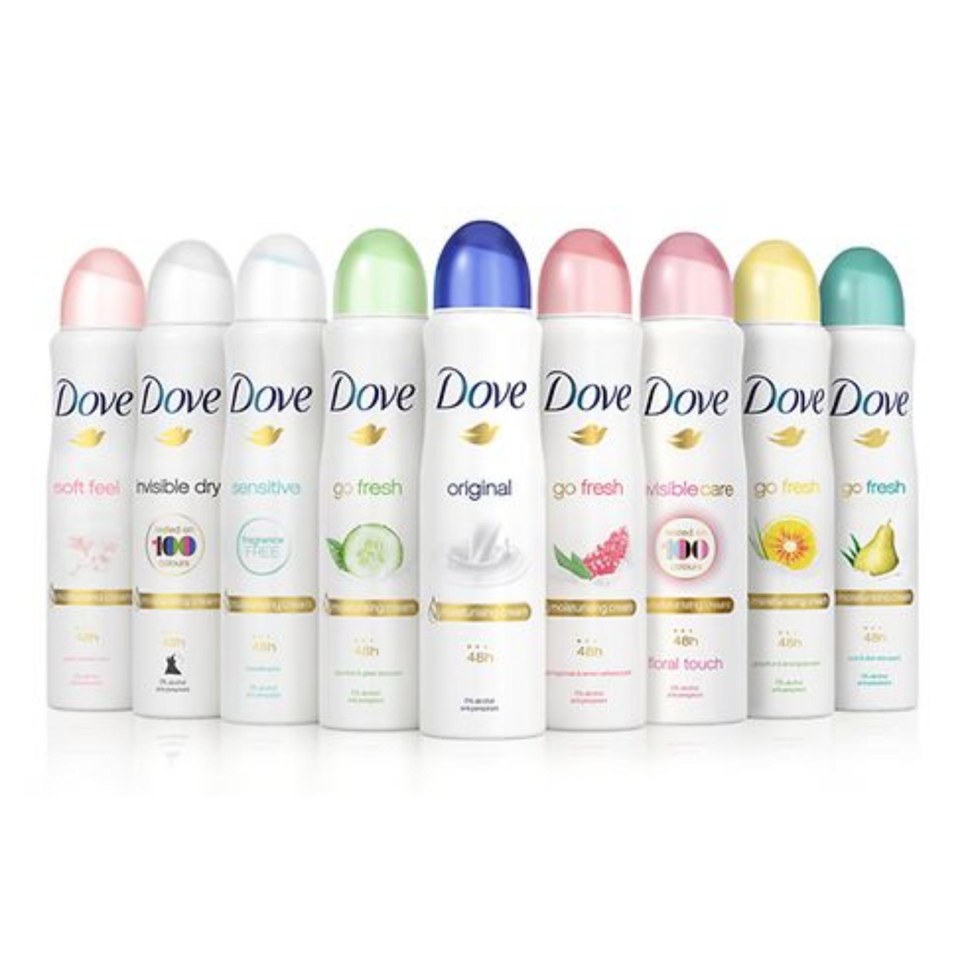 Combo 3 Chai Xịt Khử Mùi DOVE Mùi Ngẫu Nhiên (Cho Nữ)