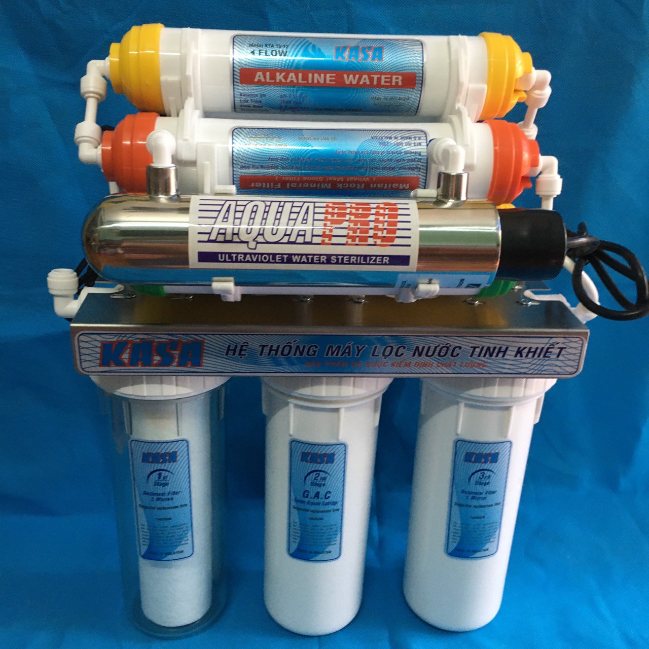 MÁY LỌC NƯỚC NANO 9 CẤP CÓ ĐÈN UV 11W  DÙNG LỌC NƯỚC ,HÊ THỐNG LỌC KHÔNG NƯỚC THẢI.
