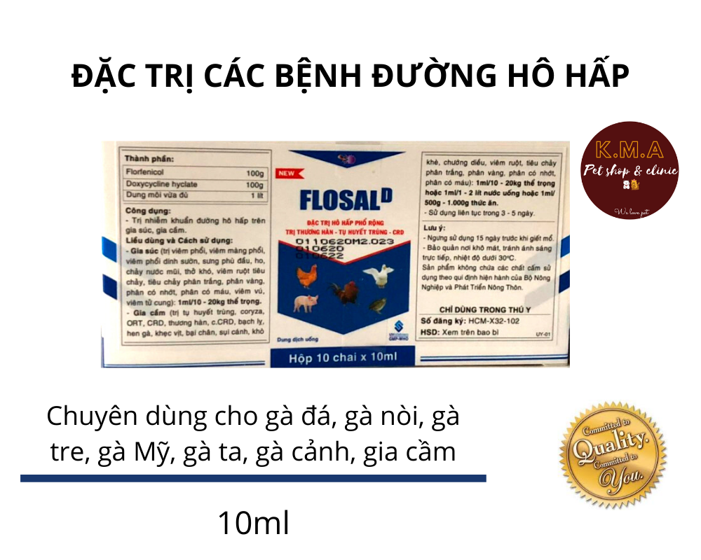 Flosal - dung dịch hỗ trợ hô hấp phổ rộng - thương hàn - tụ huyết trùng - crd