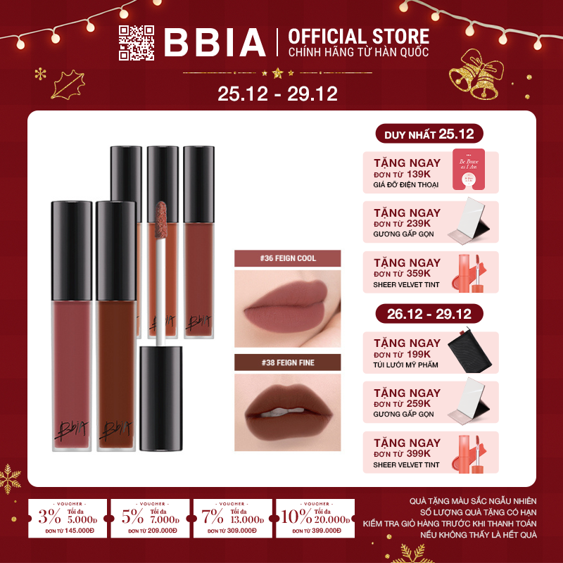 Son Kem Lì Bbia Last Velvet Lip Tint Version 8  5g