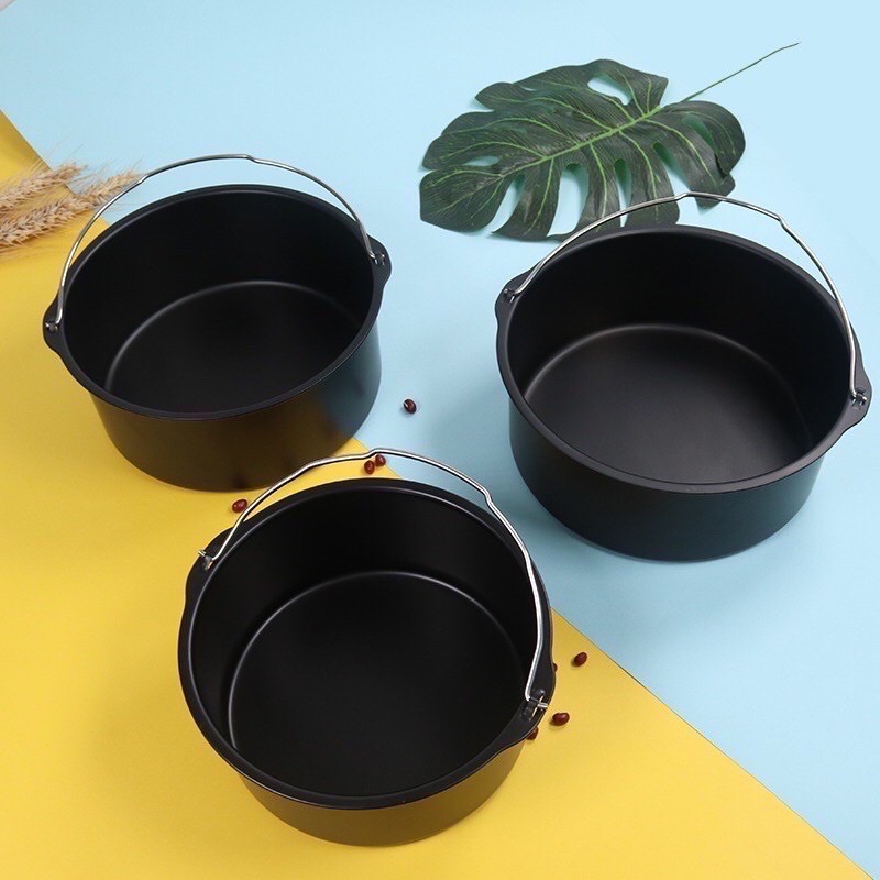 Khay Nướng Bánh Có Quay Xách Cho Nồi Chiên Không Dầu Size 16/18/20Cm